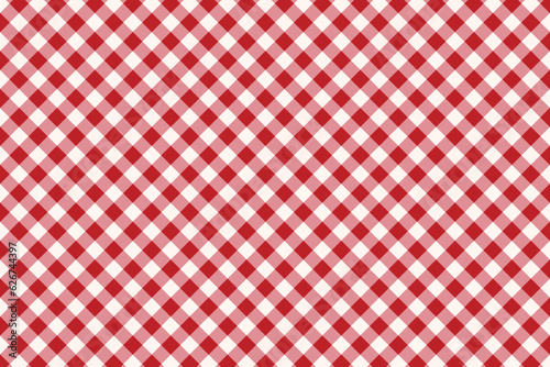 Red and white plaid tartan gingham pattern background vector art