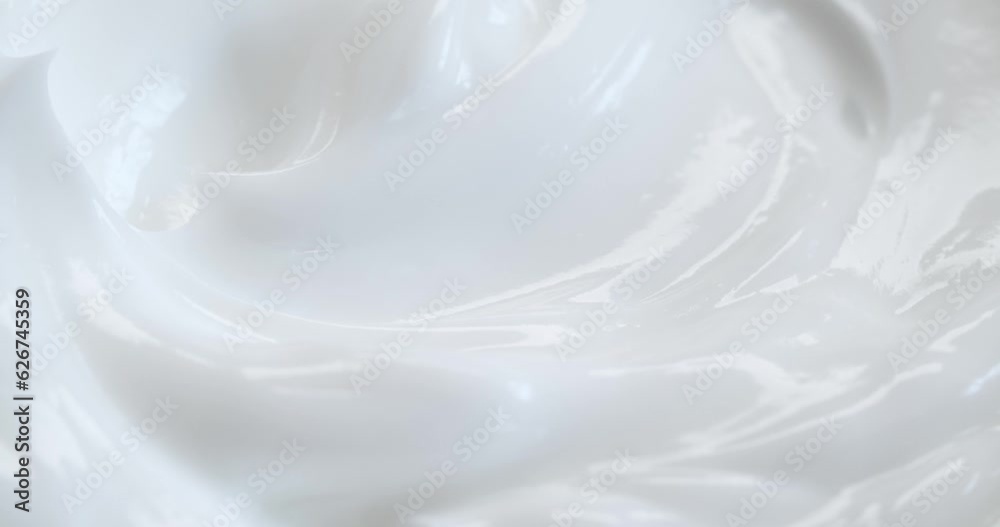 Macro white smooth eye, skin cream texture, closeup beauty facial cosmetics mask