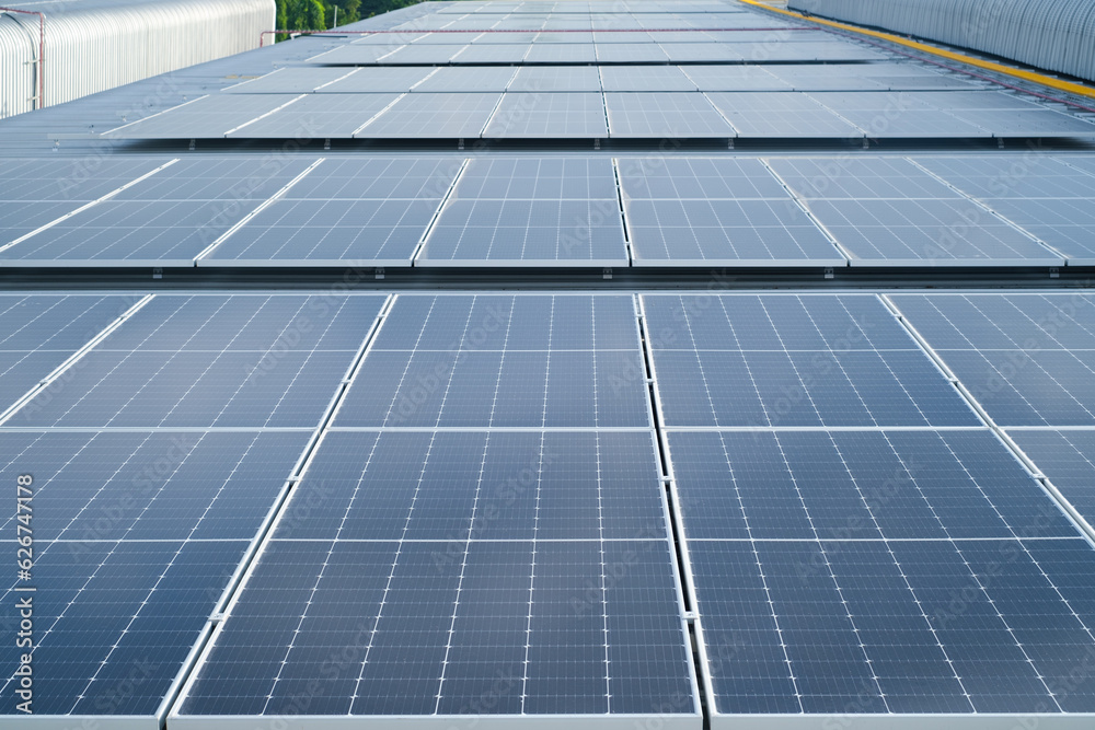 Close-up of Solar cell on rooftop farm power plant eco technology.landscape of sunlight on Solar cell panels in a photovoltaic power plant.concept of sustainable resources and renewable energy. Close-up of Solar cell on rooftop farm power plant eco technology.landscape of sunlight on Solar cell panels in a photovoltaic power plant.concept of sustainable resources and renewable energy.