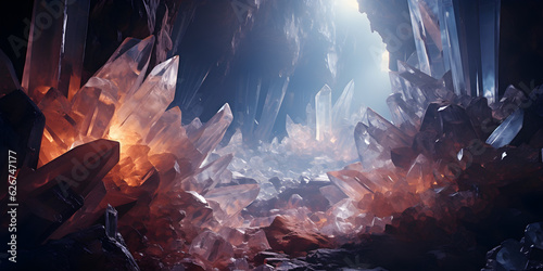 Photographie inside of a crystal cave
