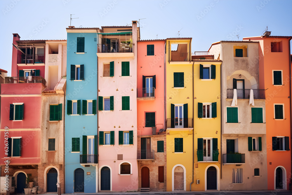 colourful houses on island city