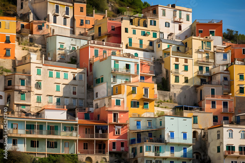 colourful houses on island city hillside