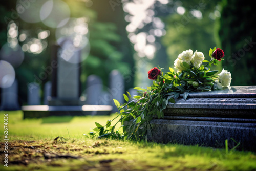 Fotografiet flowers on the grave
