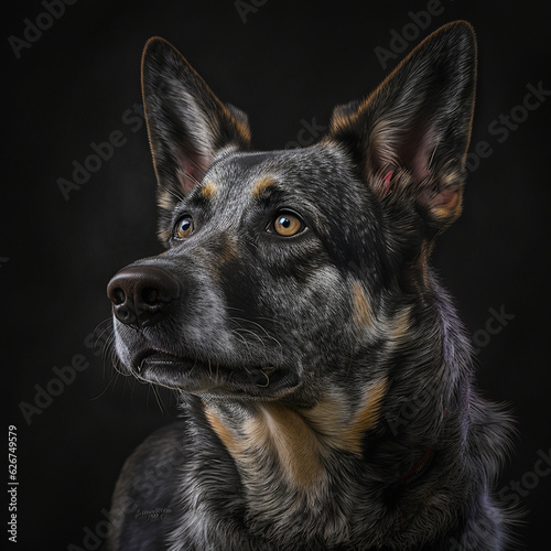 Portrait of the german shepherd dog, Created using generative AI tools. © © Raymond Orton