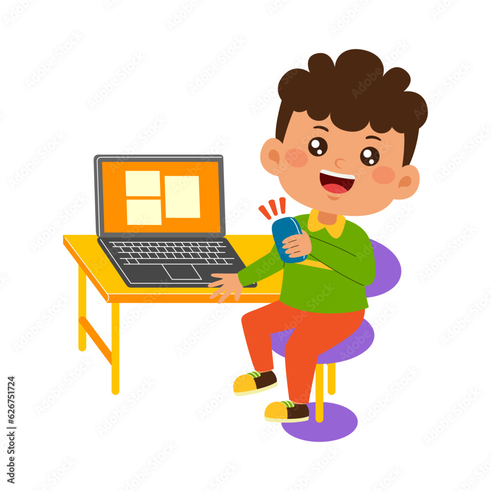 cute little kid boy use laptop cute little kid boy use laptop