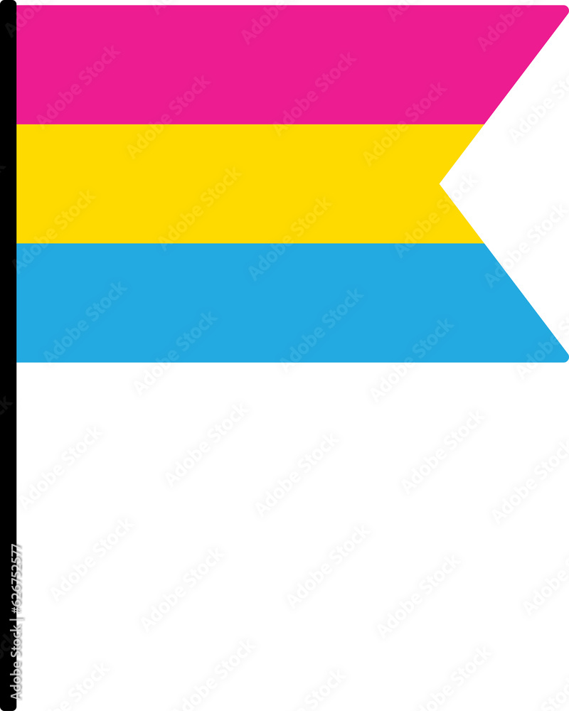 Set of pansexual flags. LGBTQI concept. Flat design illustration.