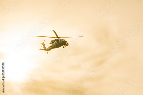 helicopter in the sky