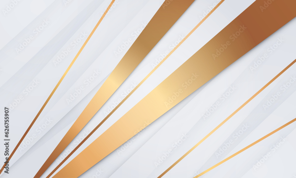 Obraz premium Modern abstract white and golden luxury background