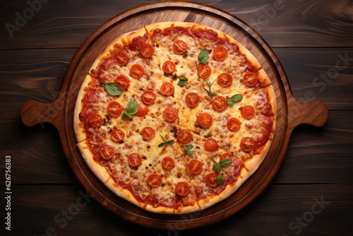 pizza on table background