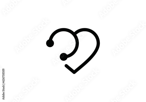 love stethoscope logo healthcare and medical design vector illustration	
