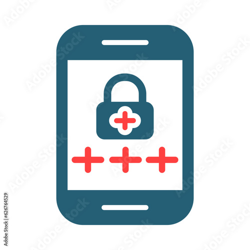 Pin Number Glyph Two Color Icon Design