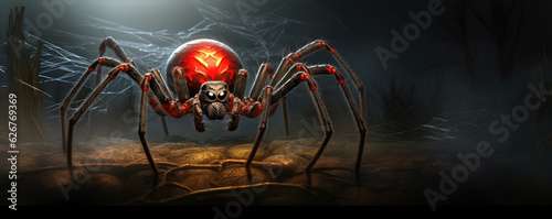 future of cyber microchip crowling spider. Network security system. photo