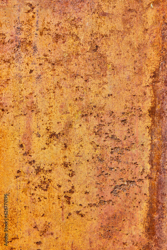 Abstract orange metal rusting background asset, brown flaking paint