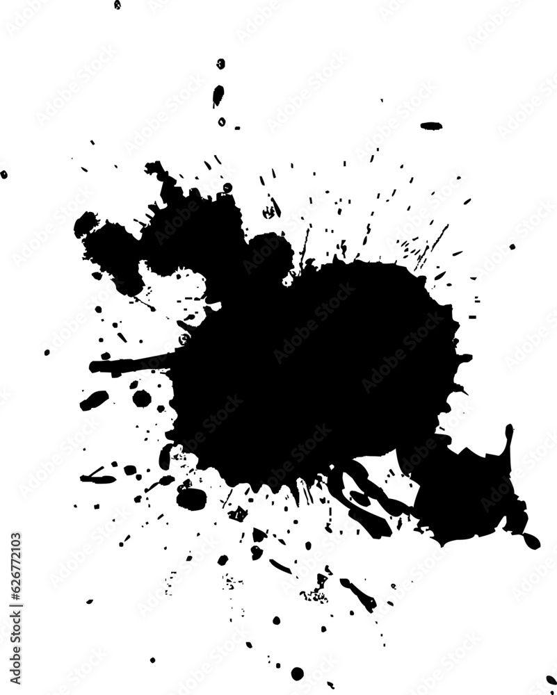 black ink dropped splatter splash painting grunge graphic style abstract background
