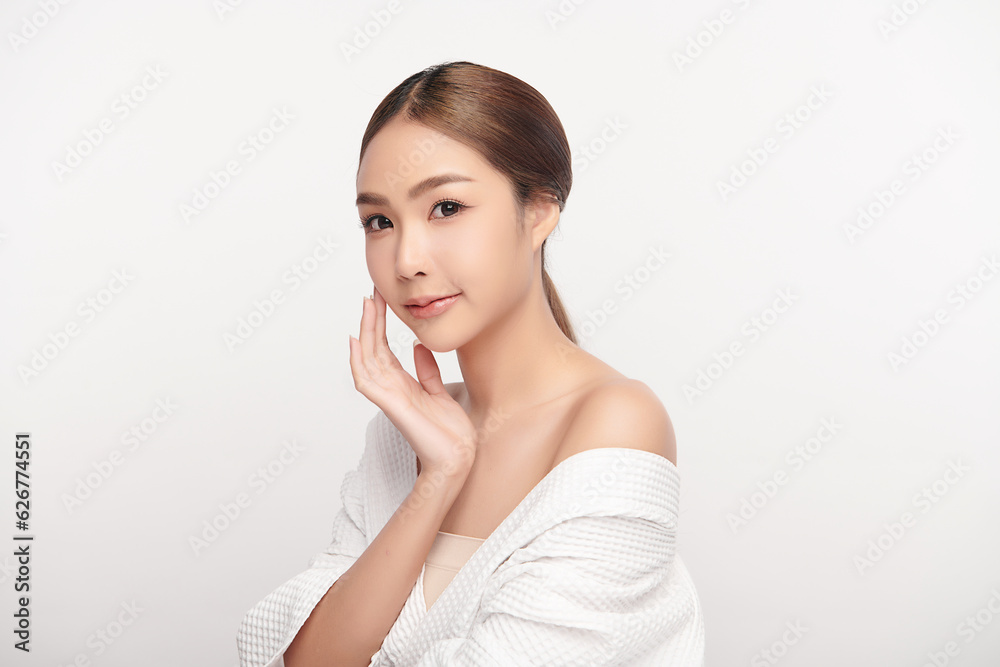 Beautiful young asian woman with clean fresh skin on white background, Face care, Facial treatment, Cosmetology, beauty and spa, Asian women portrait. Beautiful young asian woman with clean fresh skin on white background, Face care, Facial treatment, Cosmetology, beauty and spa, Asian women portrait.