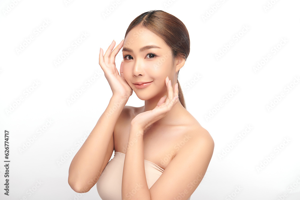 Beautiful young asian woman with clean fresh skin on white background, Face care, Facial treatment, Cosmetology, beauty and spa, Asian women portrait. Beautiful young asian woman with clean fresh skin on white background, Face care, Facial treatment, Cosmetology, beauty and spa, Asian women portrait.