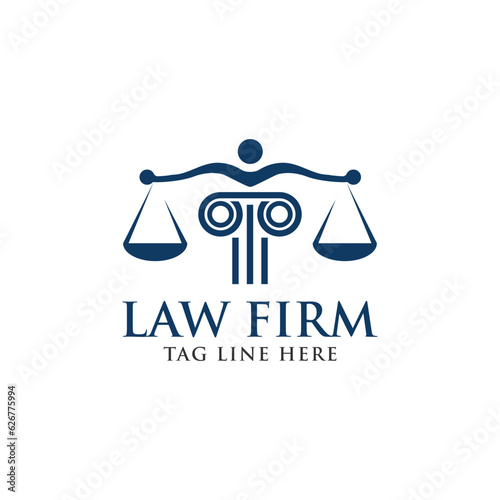 law firm, justice, scale logo design vector