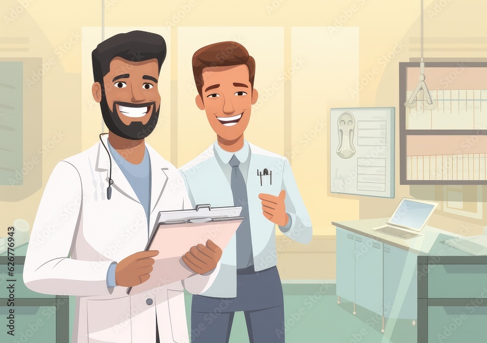 Fototapeta premium cartoon character of dentist and doctor , generative artificial intelligence