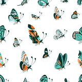 butterflies pattern colorful design