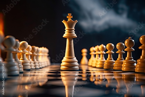 Chess board game, business success concept