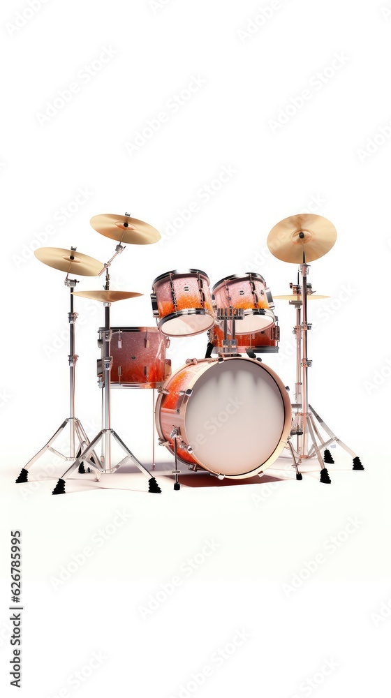 Drum 3d realistic illustration - Generative AI. Drum 3d realistic illustration - Generative AI.