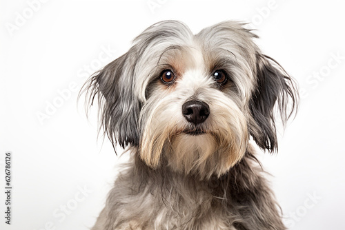 portrait of a Havanese Dog with white background