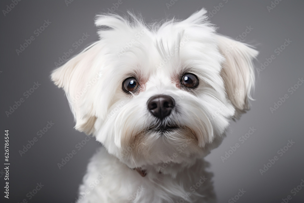 portrait of a white Maltese dog with white background portrait of a white Maltese dog with white background