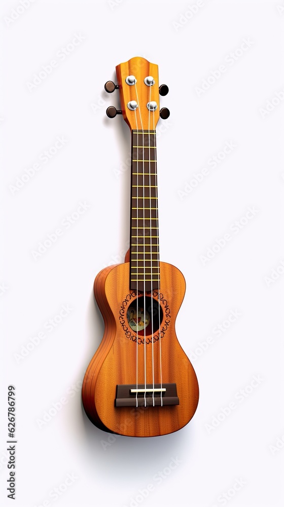 Naklejka premium Ukulele 3d realistic illustration - Generative AI.