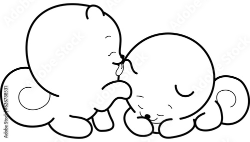 Pomeranian Family Coloring Page