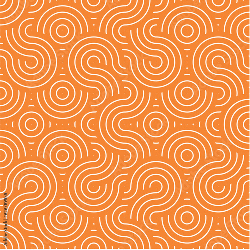 Orange & pink seamless undulating wavey pattern textured background wallpaper vector