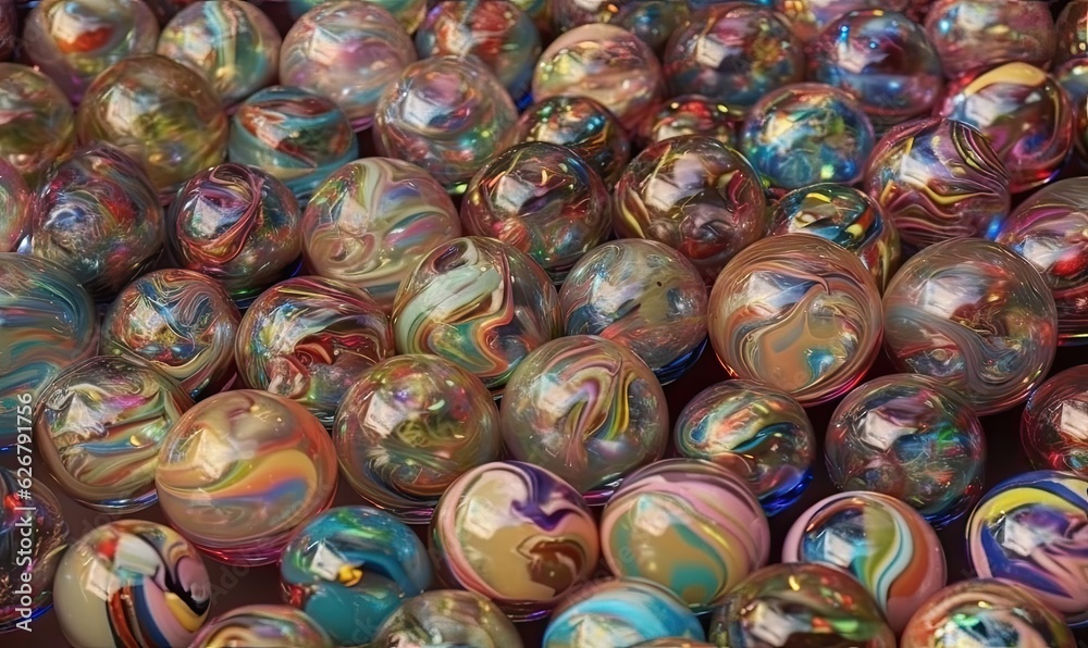 Bright and playful carnival glass marbles pattern