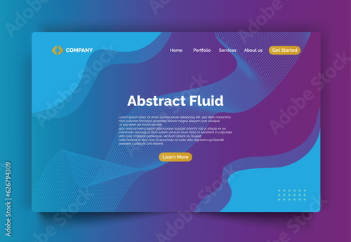Modern abstract fluid design template, concepts for website development, vector illustration 