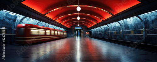 Metro or train station underground