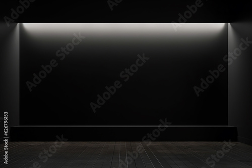 empty room with spotlights on the wall © Teerasak