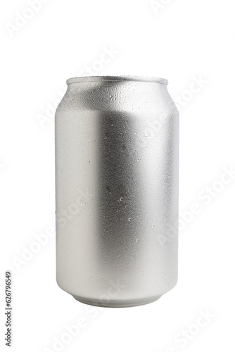 Aluminum soda can mockup isolated on white background