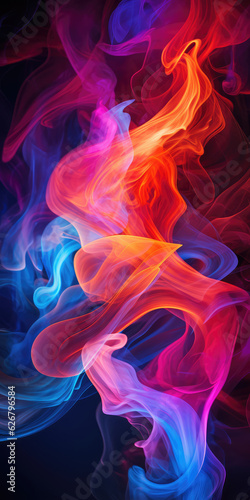 Abstract light art background with dynamic particles. Futuristic wave. illustration. created with generative AI technology.