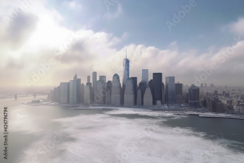 Winter season in New York City - Generative AI
