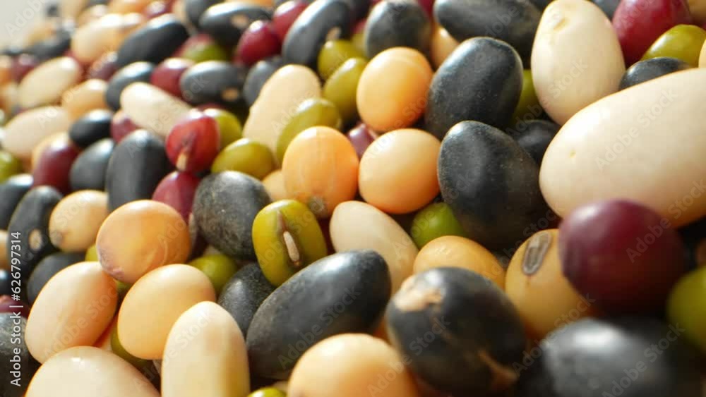 Discover the wholesome goodness of Bean Mix, Packed with protein, fiber, and essential nutrients, this macro video reveals its nutritious, colorful blend, promoting a healthy and balanced diet
Discover the wholesome goodness of Bean Mix, Packed with protein, fiber, and essential nutrients, this macro video reveals its nutritious, colorful blend, promoting a healthy and balanced diet