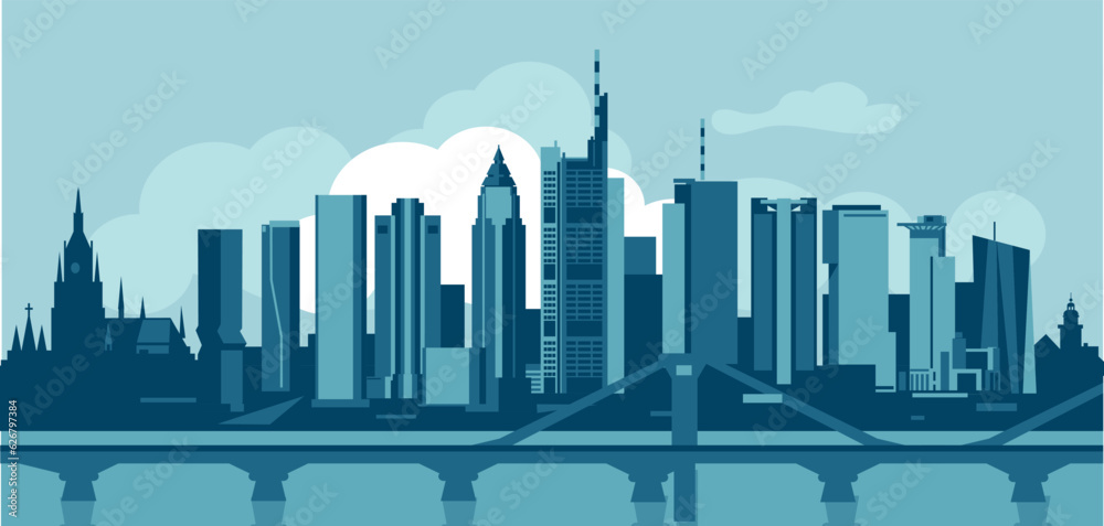 Frankfurt Skyline vector Illustration