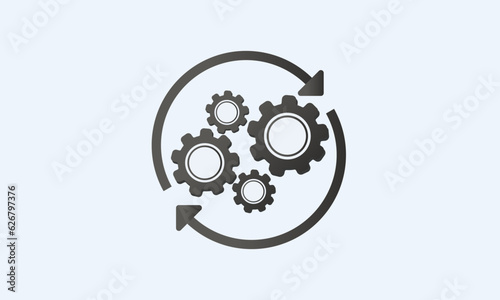 workflow line icon, outline vector sign, linear style symbol.on white background.Vector Design Illustration.
