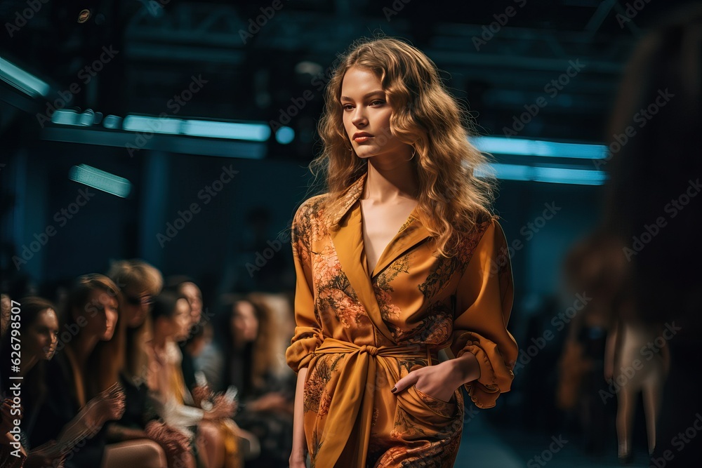 Obraz premium Model walk down the runway during fashion show