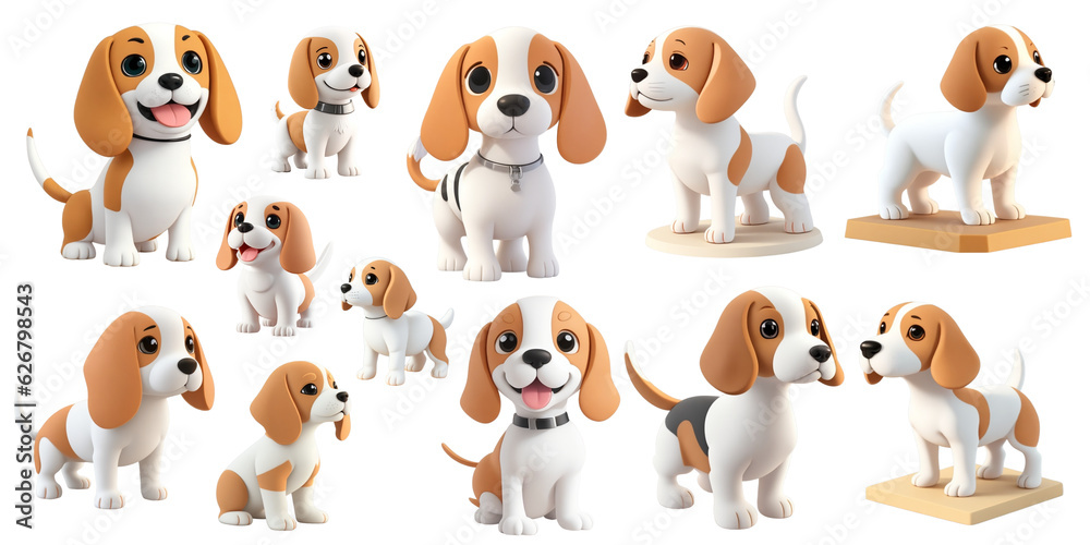beagle dog element, 3D illustration,pet beagle dog element, 3D illustration,pet