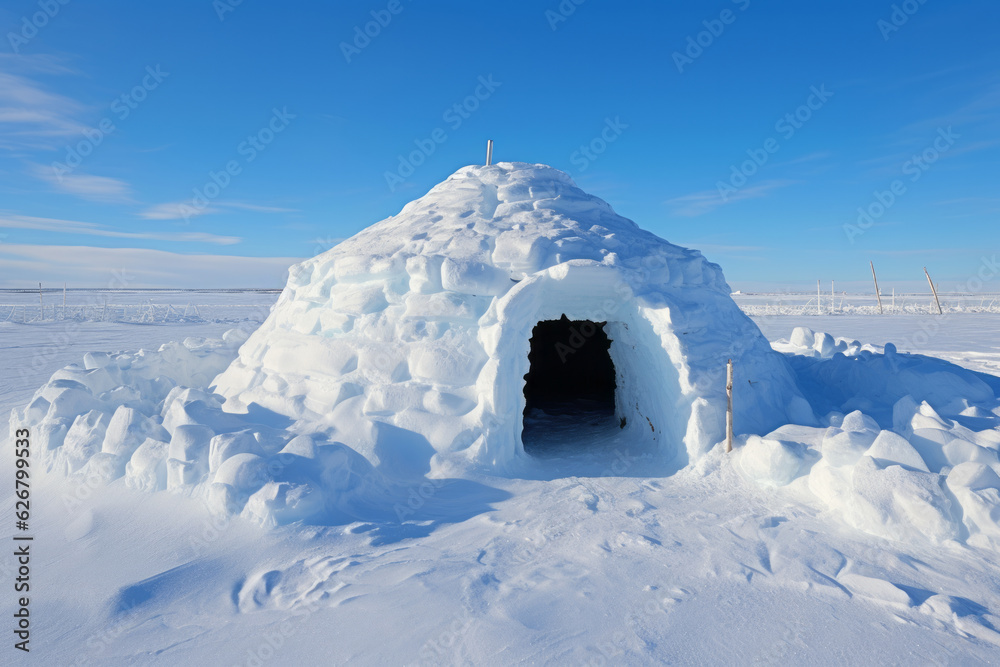 Foto De Traditional Igloo Reflecting The Ingenious Architecture Of The Foto De Traditional Igloo Reflecting The Ingenious Architecture Of The