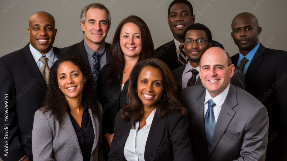 Diverse group of business men and woman at the office ages range from 35 to 45 Diverse group of business men and woman at the office ages range from 35 to 45