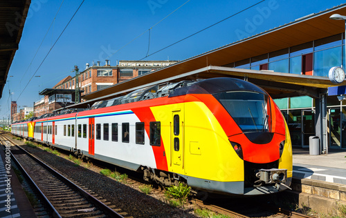 Regional train in Ruesselsheim am Main - Hessen, Germany