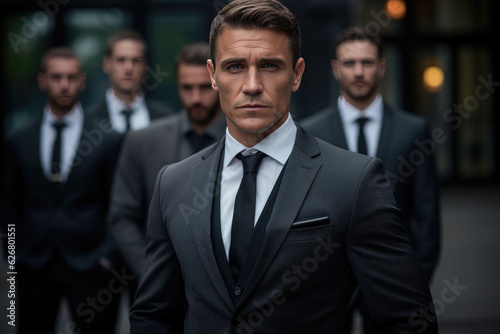 the men of bodyguard team in the suit