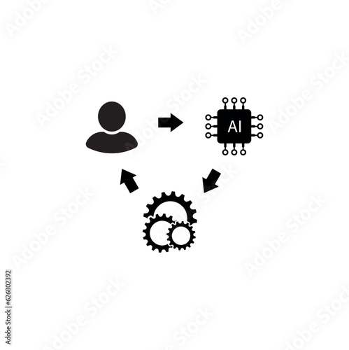 AI icon on white background