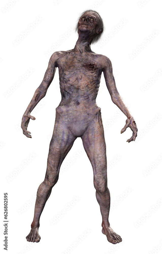 Zombie on transparent background, 3d render Zombie on transparent background, 3d render
