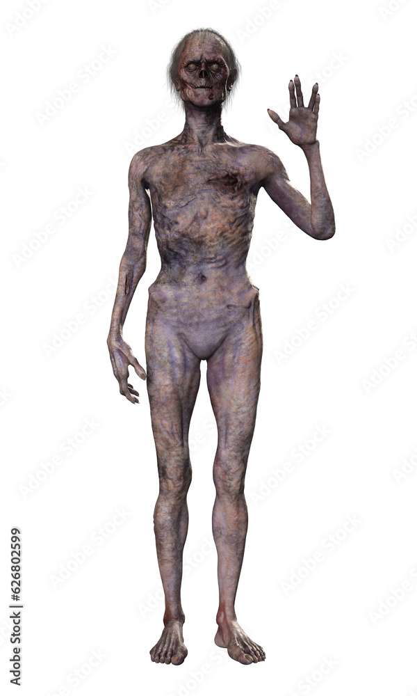 Zombie on transparent background, 3d render Zombie on transparent background, 3d render