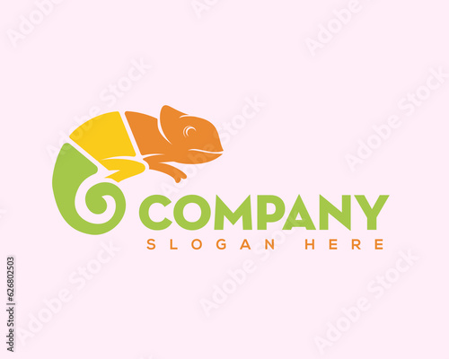 Simple chameleon logo icon symbol design template illustration
